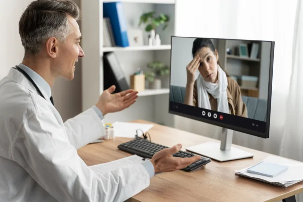 Consultora da Agicorr atendendo cliente sobre seguro de vida